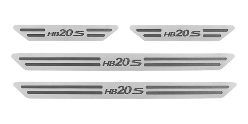 Cubre Zócalo Pisadera Aluminío Protección Auto Hyundai Hb20s