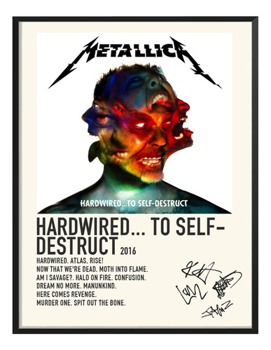 Poster Metallica Album Tracklist Hardwire Selfdestruct 45x30
