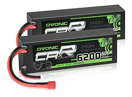 2 Baterias Lipo 7.4v 6200mah 50c 2s T Plug Hc Ovonic