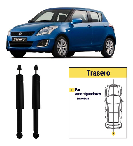 Par Amortiguadores Traseros Suzuki Swift 2005 - 2010