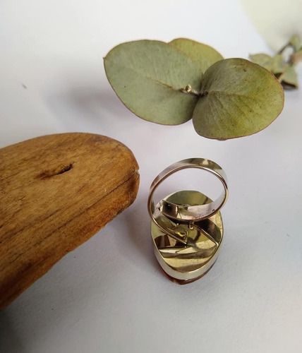 Imagen 3 de 3 de Anillo Regulable De Onix Natural Caleidopiedras