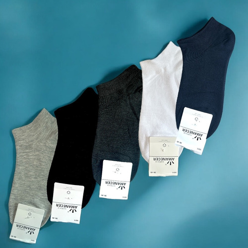 6 Pares Tín Corto Para Hombre, Algodón Premium.
