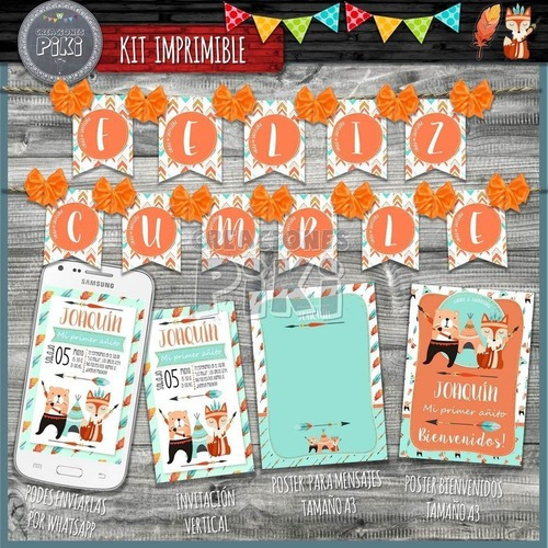 Kit Imprimible Candy Bar Animales Del Bosque Zorrito Oso