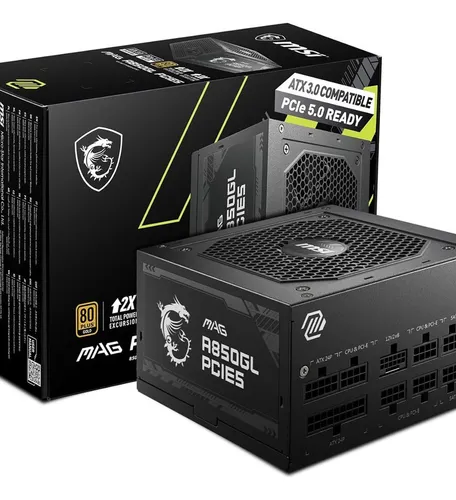 Fuente De Poder Msi A850gl Mag 850w 80 Plus Gold Pcie5.1 Atx