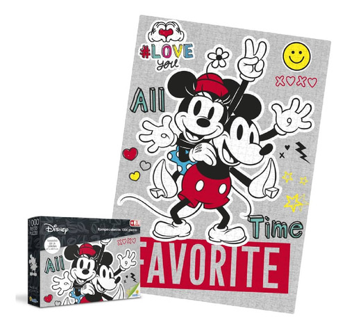 Rompecabezas Ronda X 1000 Pzas Mickey & Minnie