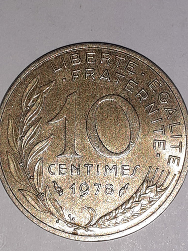 Moneda Francesa De 10 Centimes Del Año 1978