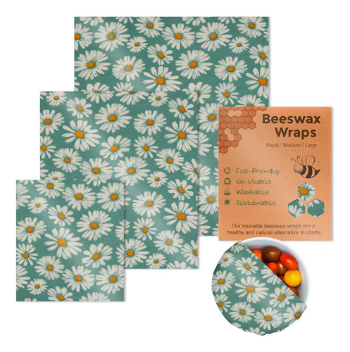 Papel De De Abejas Paquete De 3 Envoltorios Reutilizables Pa