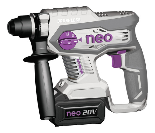 Rotomartillo electroneumático Neo RM 1022/20 K2 inalámbrico gris, blanco y violeta frecuencia de 50Hz/60Hz con 200W de potencia 100V/240V