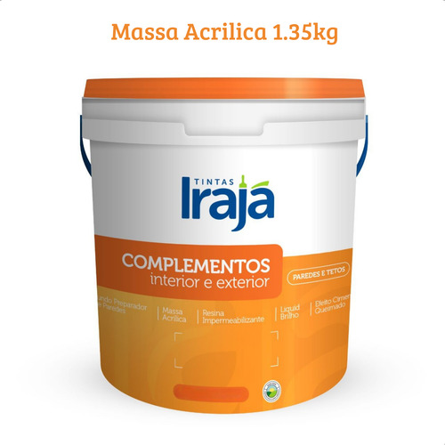 Massa Acrílica Para Parede Alto Poder De Lixamento e Acabamento 1,35kg - Irajá