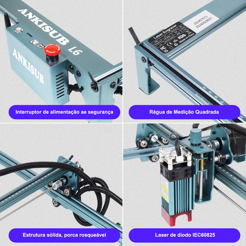 Maquina Gravadora Laser Corte Cnc 48w 40cmx40cm Impressora 127/220v Ankisub L6