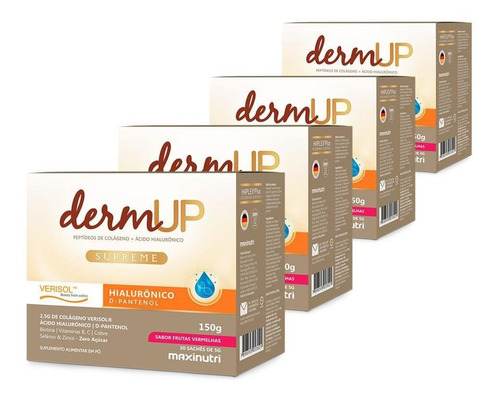 Suplemento Dermup Hialurônico + Verisol Frutas Vermelhas 4un