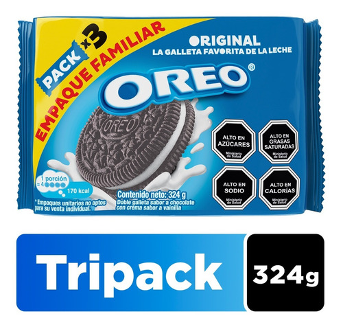 Galletas Rellenas Oreo ® Original Tripack 324g