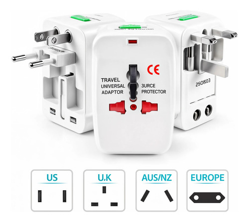 Adaptador Universal 110-220v, 6 Conexiones - Fácil Uso