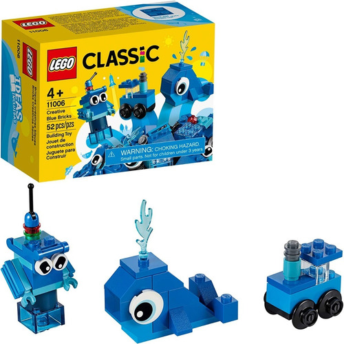 Brinquedo De Montar Classic Peças Criativas Azuis Lego Quantidade de peças 52