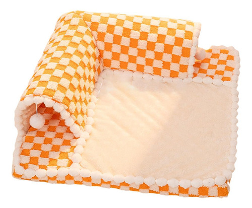 Cama Para Gatos, Cálida Y Acogedora Para El Naranja L