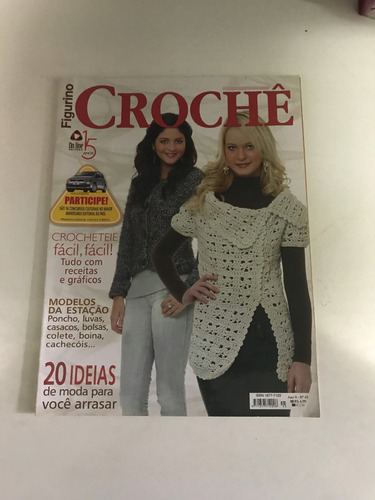 Revista Figurino Crochê 45 Poncho Luvas Boinas Coletes Z315