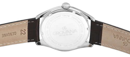 Reloj Grovana St. Andrews Gmt 1547.1537 Zafiro Sumergible Negro Plateado Negro