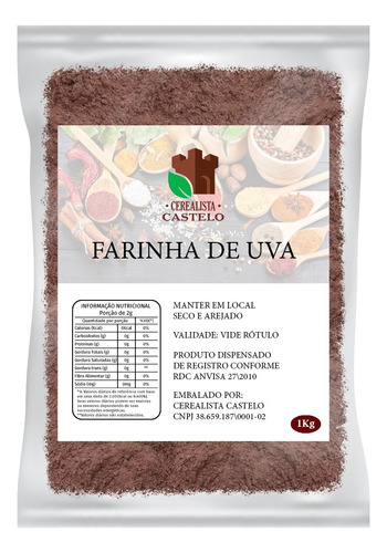 Farinha De Uva 1kg Pura Alta Qualidade Promoção