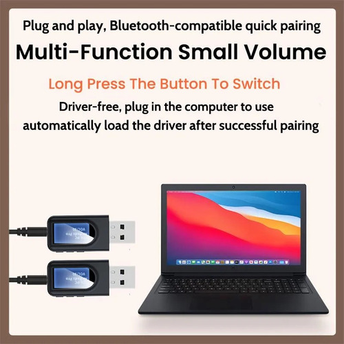 Transmisor Y Receptor Bluetooth Usb V5.0 Tv Aux / Rx - Tx