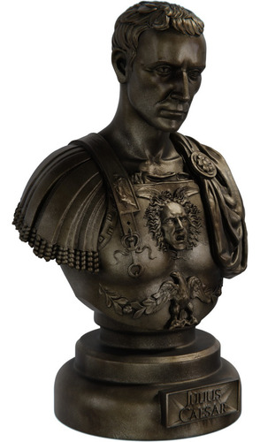 Estátua Busto Júlio César Imperador Romano - Estatueta Cor Cor Ouro Velho