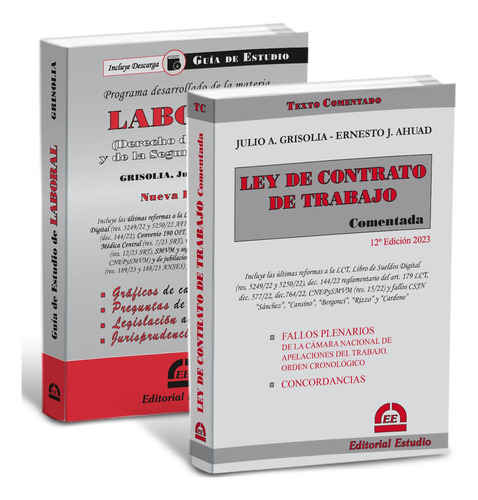 Promo 20 Guia De Laboral + Lct Comentada Grisolia.