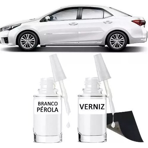 Tinta Tira Risco Automotivo Toyota Corolla Cor Branco Perola