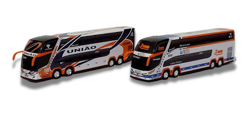 Kit 2 Ônibus Da Viação União Leito + Pintura Antiga 30cm