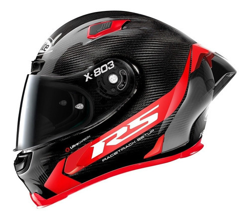 Casco X Lite X 803 Rs Hotlap de fibra de carbono con visera, talla 61/62 (xl), color rojo