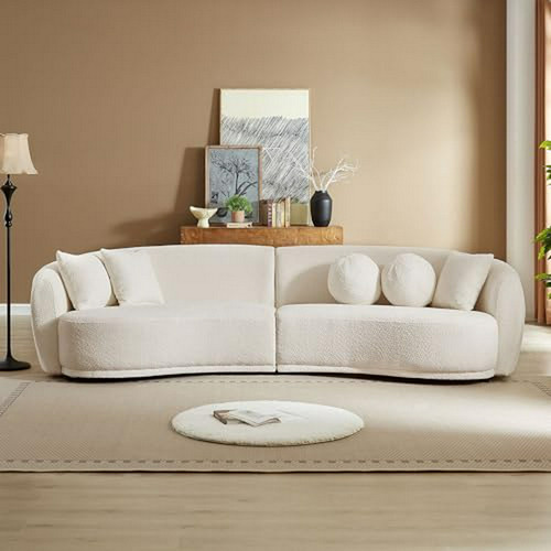 Sofá Modular Curvo Fanyhome 276 Cm Mod. Mid Century Blanco.