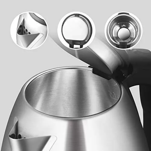 TOPWIT Hervidor eléctrico de agua caliente, hervidor eléctrico de acero  inoxidable de 2.0 L, hervidor de té y café, calentador de agua sin BPA con