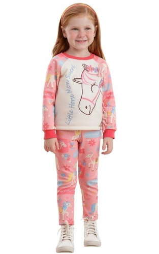 Imagem 2 de 3 de Conjunto Infantil Inverno Rosa Mon Sucré Little Horse 20226