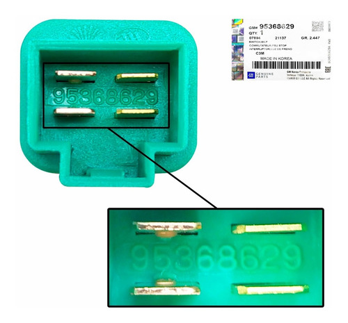 Imagen 8 de 10 de Interruptor Pedal Freno Optra 2011 2012 2013 Desing Original