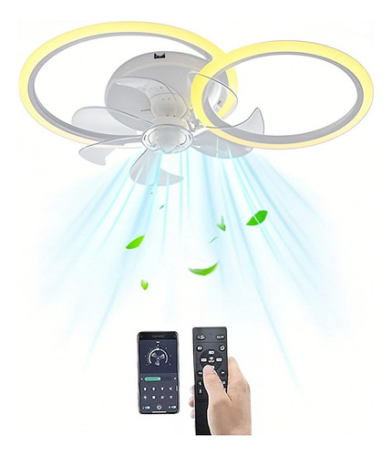 Ventilador De Techo 5 Aspa Luz Dimmable Con Control Remoto