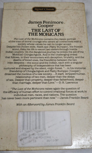 Livro The Last Of The Mohicans James Fenimore Cooper (Usado)