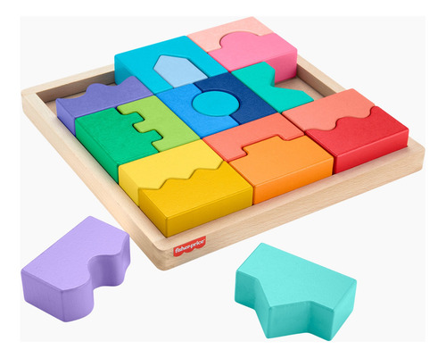 Fisher-price Rompecabezas Geométrico Didáctico Madera Multicolor