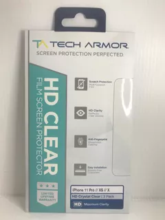 2 Mica Protectora Hd Tech Armour Para iPhone 11 Pro Xs O X