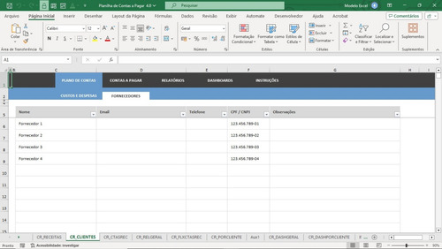 Planilha De Controle De Contas A Pagar Recorrente 4.0