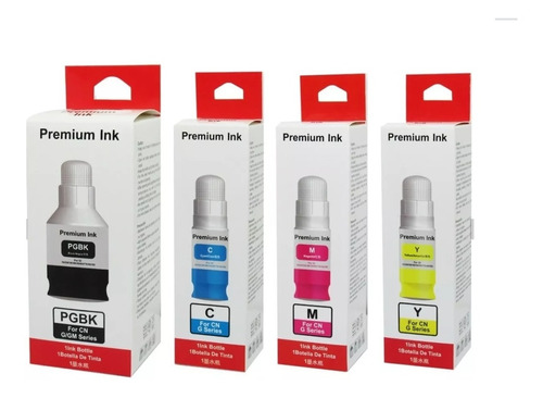 Pack 4 Tintas Premium Ink Gi-10 Gi10 Para Canon Serie G