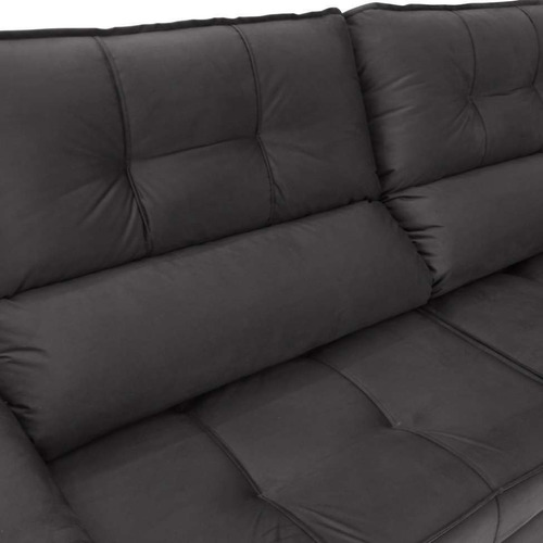 Sofá Retrátil E Reclinável 3 Lugares Oppel I Suede Cinza