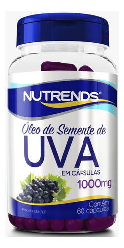 Óleo De Semente De Uva 60 Cápsulas- Nutrends - Antioxidante Sabor Sem Sabor