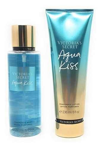 Victoria's Secret Aqua Kiss Frsca Set Locion Crema De Dama