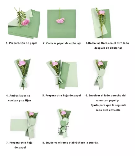 20 Hojas De Papel Coreano Para Ramos Bouquet Floral 03