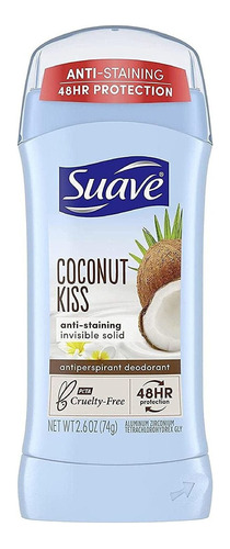 Suave Desodorante 2.6 Onzas 24 Horas Coco Beso Invisible Sól