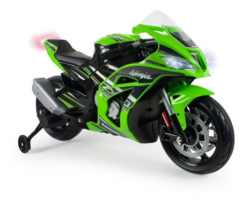 Moto Niño Ninja Kawasaki Luces Sonido Rueditas Verde 