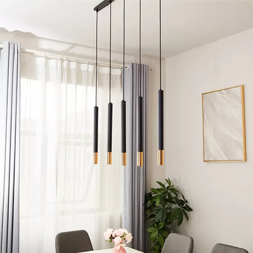 Imagen 5 de 7 de Lámpara De Techo Colgante Cilíndrica Moderna Tubular De Lujo