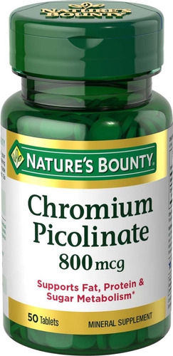 Picolinato De Cromo Chromium Picolinate 800 Mcg Natures