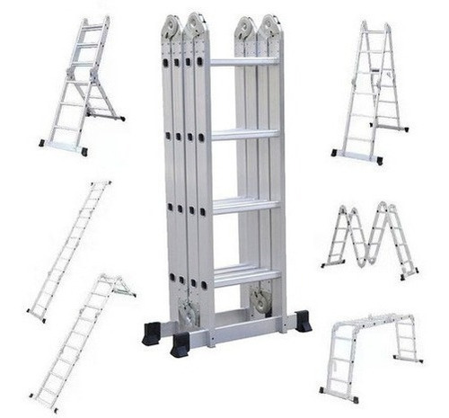 Escalera Multipropósito Plegable Aluminio 16 Pasos 4m