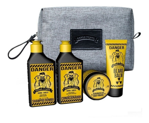 Kit Viaje Danger Shampoo + Acond + Balm + Pomade + Bolso