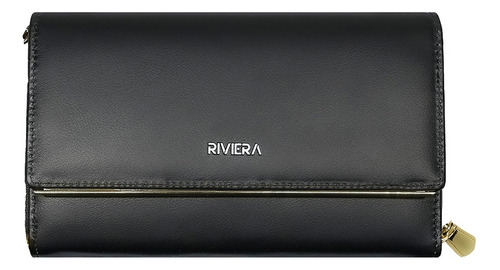 Cartera Clutch  Riviera Gea Negro Ecocuero