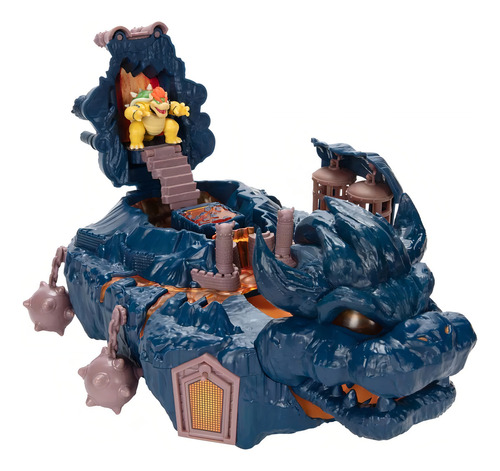 Playset Castillo Isla De Bowser Nintendo Super Mario Bros Color Azul